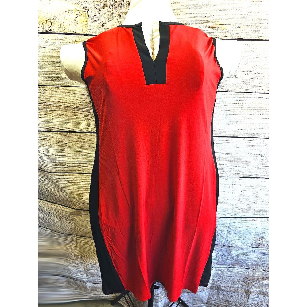 Beyond This Plane: Bodycon Stretch Dress with Black Contour Stripe (2XL)